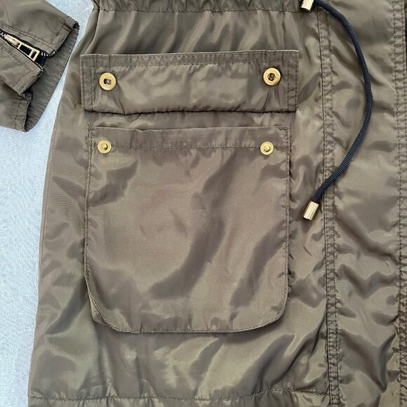 Zara Basic Lightweight Utility Hooded Full Zip Drawstring Waist Jacket Medium - Picture 6 of 16